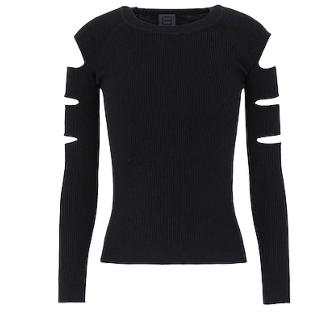 NWT 8 by YOOX RIBBED COTTON CUT-OUT SWEATER
